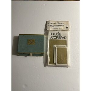 Vintage Congress Playing Cards Double Deck  Iris Floral Case Bridge Score Pads